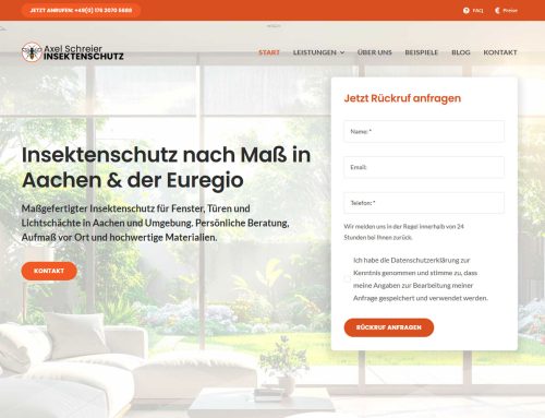Moderne Webseite für Insektenschutz in Aachen